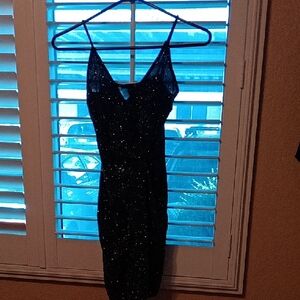 G by Guess Black Sparkle Backless Dress